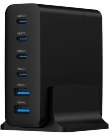 GEMBIRD Cargador rapido USB GaN 6 puertos y 75 W