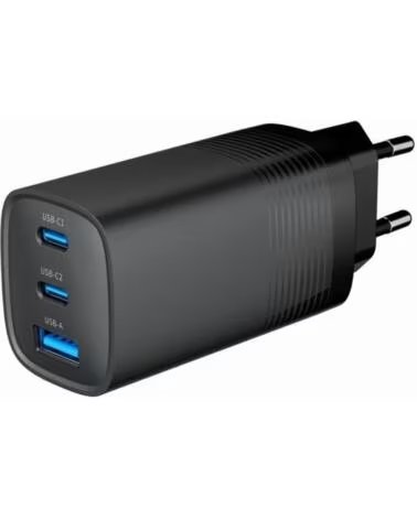 GEMBIRD Cargador rapido USB PDGaN 3 puertos 67 W