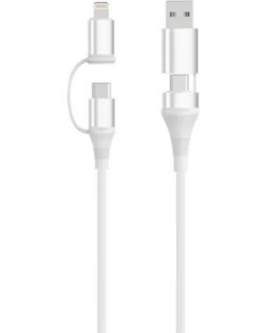 EWENT Cable 4-1 60W 1m USB-C Lightning USB-A Datos