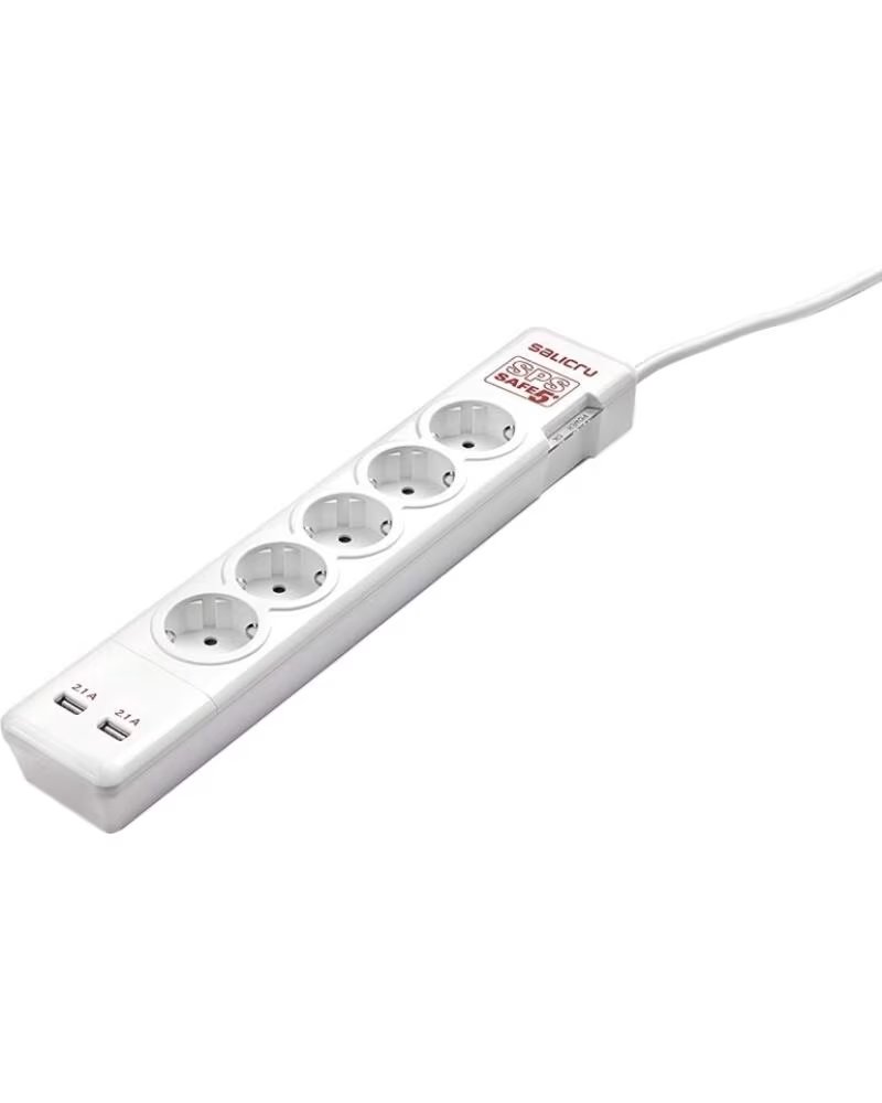 SALICRU Regleta sps safe 5 - 5 tomas schuko - 2 usb