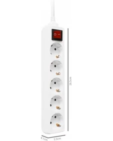 EWENT Regleta 5 tomas shucko 16a interruptor