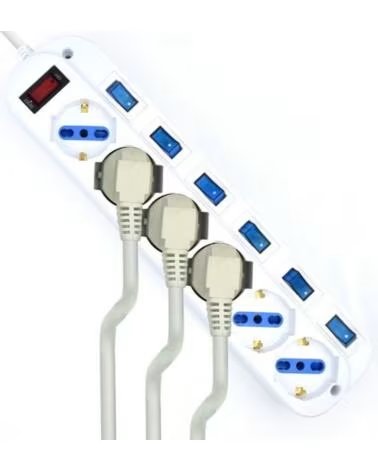 EWENT EW3932-5m Regleta 6 Tomas - 6 interruptor 5m