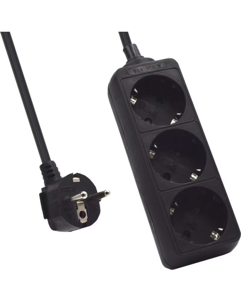 EWENT Ew3959 Regleta 3 tomas Negro