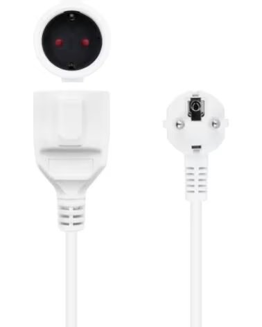 NANO CABLE Nanocable Cable Alim Alargador schuko blanco 5 M