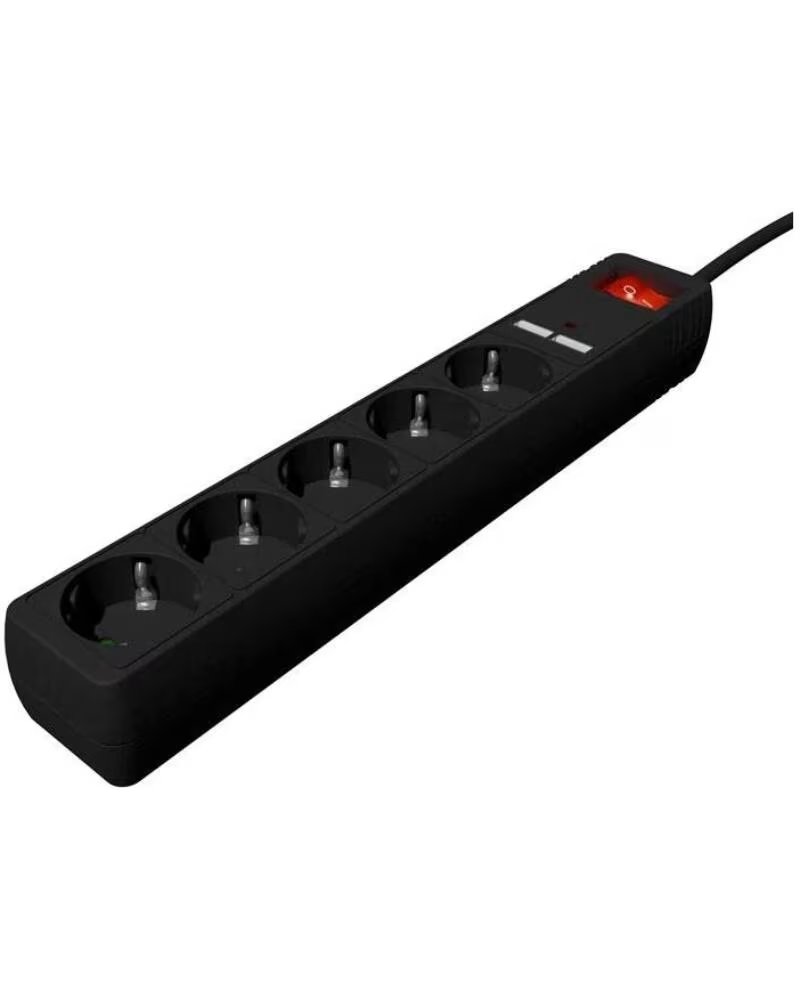 GEMBIRD Regleta USB 5 tomas 1 5 m 2 USB negro