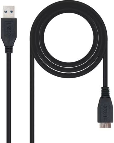 NANO CABLE Cable usb 3 0 tipo a a micro usb tipo b nanocable 2m - macho - macho - negro
