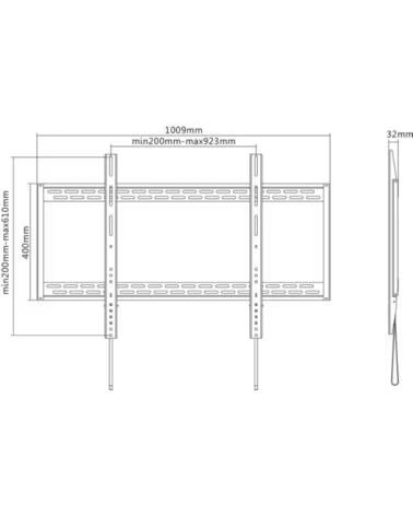 TOOQ LP41130F-B Soporte Pared fijo 60-100 130Kg