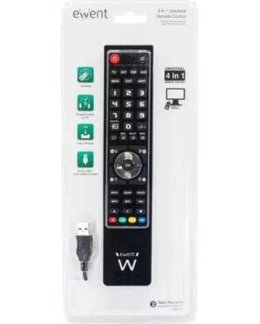 EWENT EW1570 Mando TV 4 en 1 programable x cable
