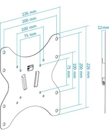 TOOQ LP1242F-B Soporte Pared Fijo 23-42 Negro