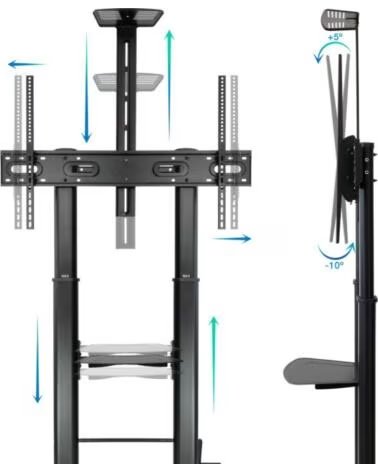TOOQ FS20400HM-B Soporte suelo 60-100 regulable