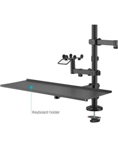 TOOQ Soporte de Mesa para TPV 2 Monitores TQPM0003- Giratorio- Inclinable- Rotatorio- hasta 9kg