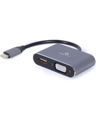GEMBIRD Adaptador USB Type-C a HDMI -VGA Gris