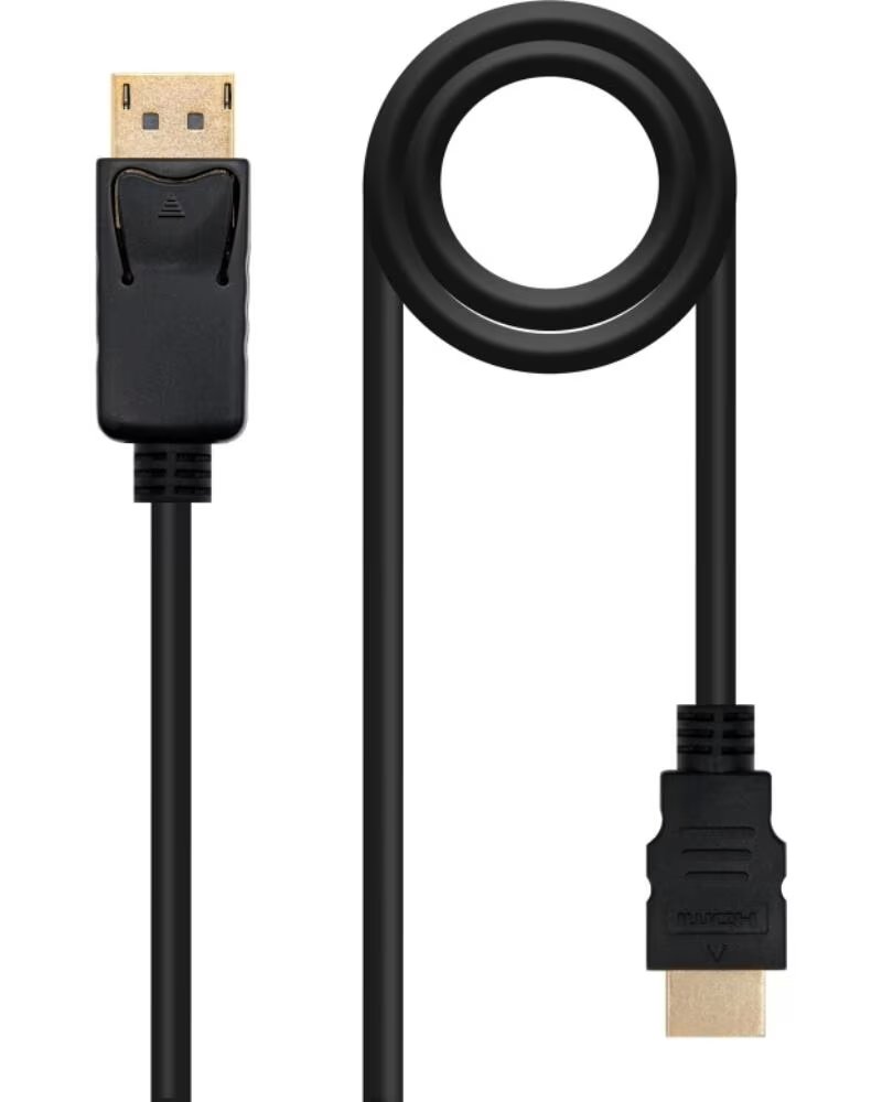 NANO CABLE Cable displayport a hdmi nanocable 1m - macho - macho - negro
