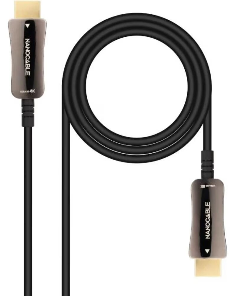 NANO CABLE Cable HDMI 2 1 AOC 8K Nanocable 10 15 2120- HDMI Macho - HDMI Macho- 20m- Negro