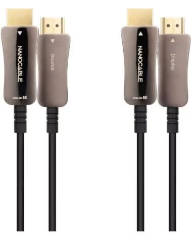 NANO CABLE Cable HDMI 2 1 AOC 8K Nanocable 10 15 2120- HDMI Macho - HDMI Macho- 20m- Negro