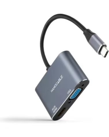 NANO CABLE Nanocable Conversor USB-C-M a HDMI-VGA-H 15 cm