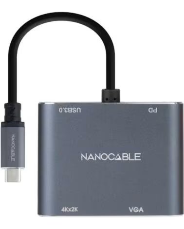 NANO CABLE Nanocable Converosr USB-C a HDMI-VGA-USB3 0-PD