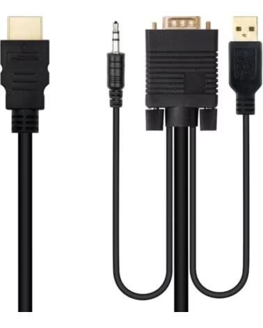 NANO CABLE Nanocable Conversor HDMI a VGA-Jack-UBS 1 8 m