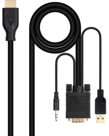 NANO CABLE Nanocable Conversor VGAAudio a HDMI M-M 1 8 m