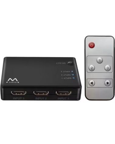 EWENT EW3730 Switch HDMI 4K 3x1con mando distancia