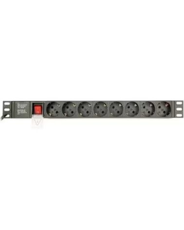 GEMBIRD PDU 8 tomas Schuko1U 10A enchufe C14 3 m