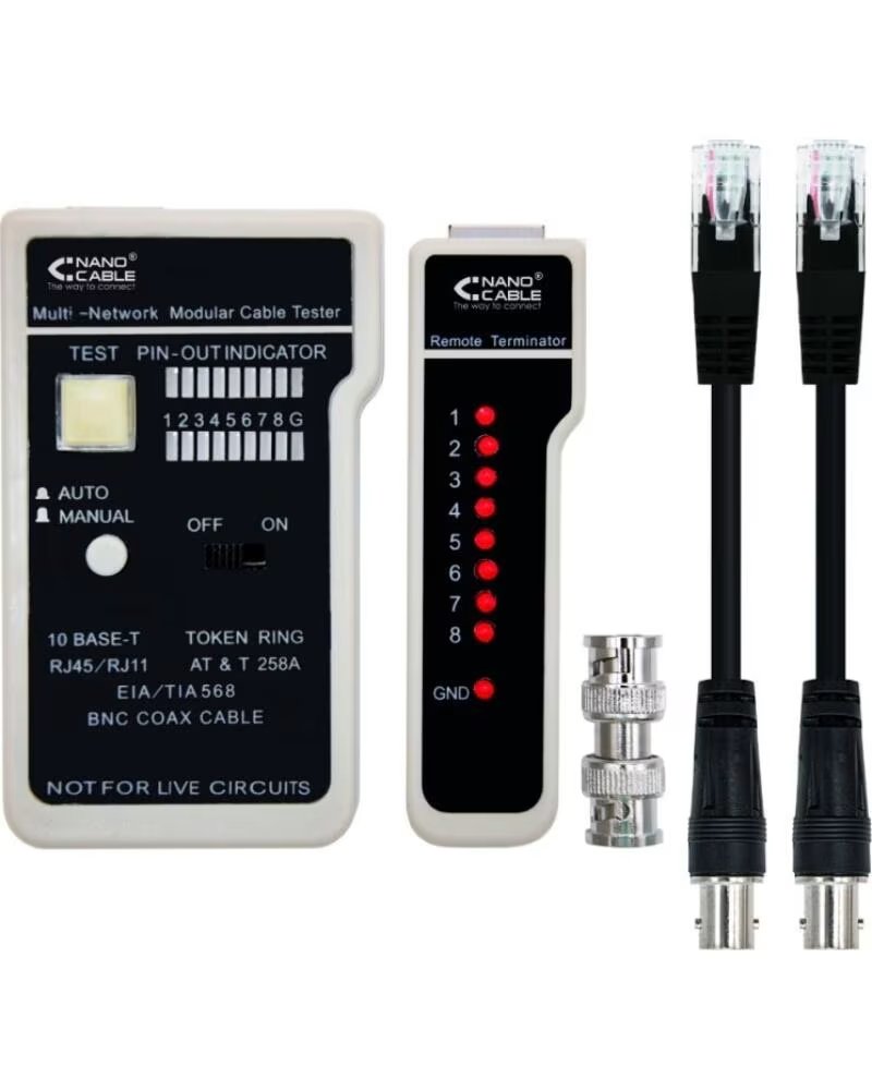 NANO CABLE Nanocable Testeador cable RJ11-RJ12-RJ45 coaxial