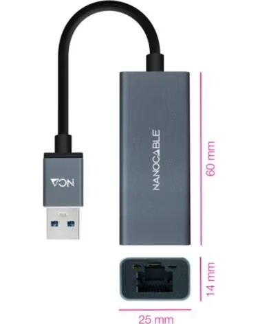 NANO CABLE Nanocable Conversor USB 3 0 A Ethernet Gigabit