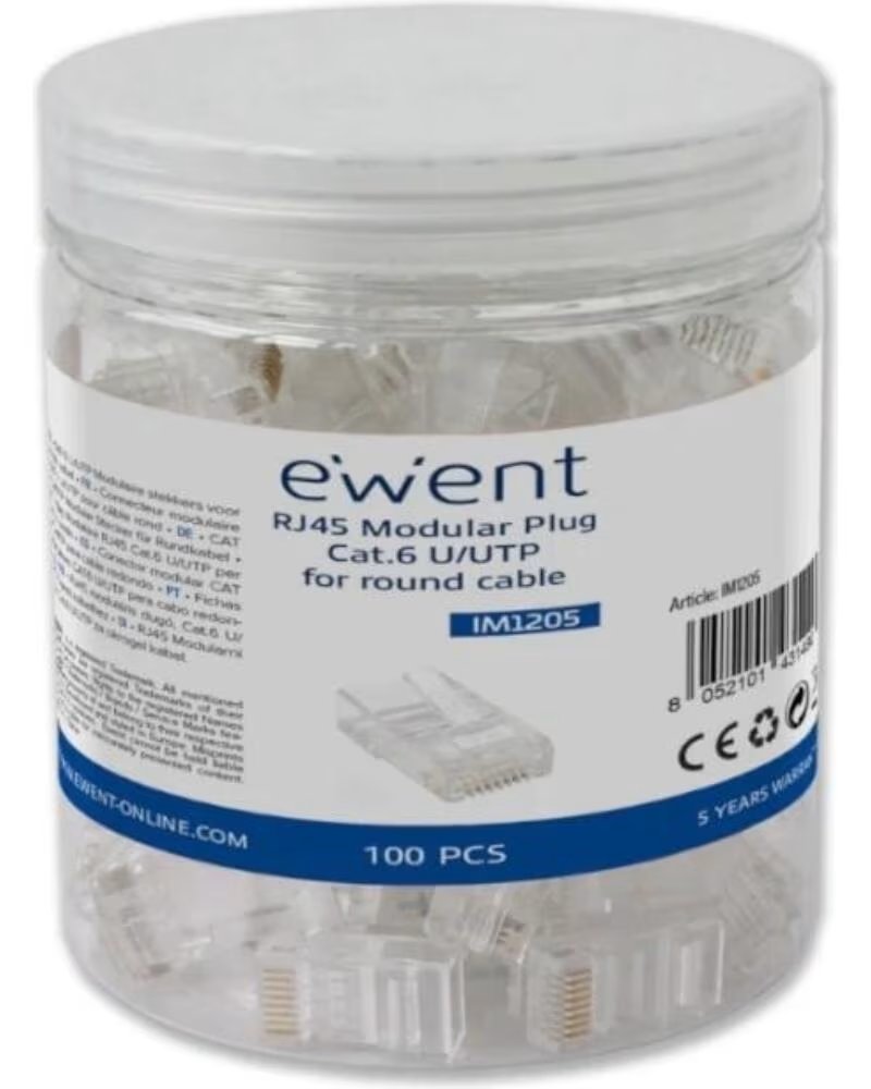 EWENT Conector Modular CAT 6 U-UTP 100pcs