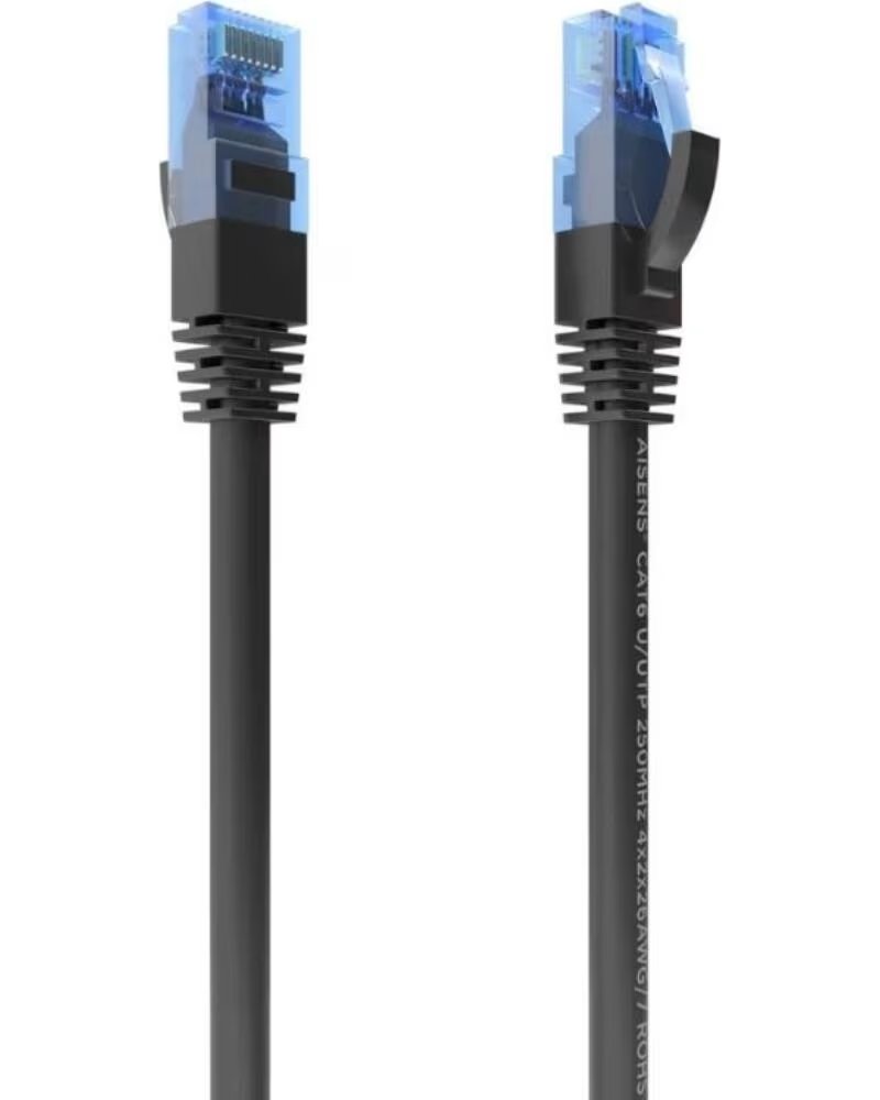 AISENS Cable RJ45 CAT 6 UTP AWG26 CCA Negro 1M