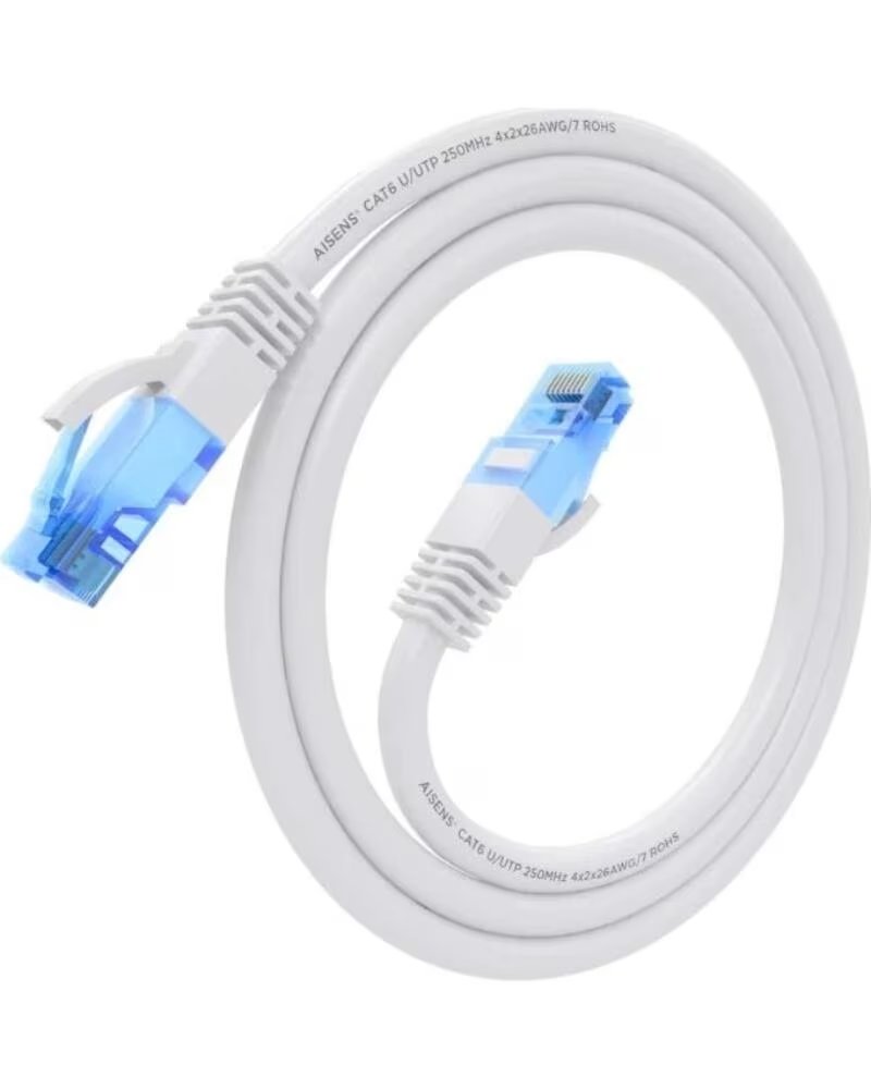 AISENS Cable RJ45 CAT 6 UTP AWG26 CCA Blanco 0 5