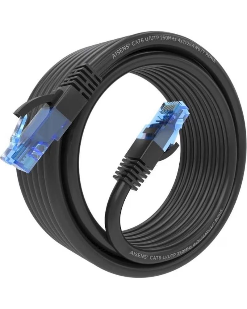 AISENS Cable RJ45 CAT 6 UTP AWG26 CCA Negro 5 0M