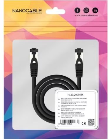 NANO CABLE Nanocable Cable red Cat 8 1 2GHZ SSTP Negro 5m