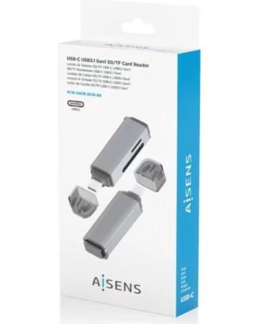 AISENS Lector Tarjetas SD MSD MMC RS-MMC MMCM USBC