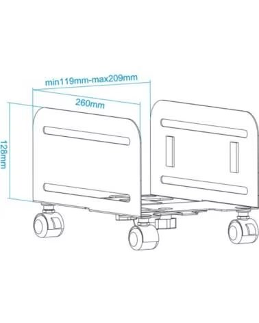 TOOQ Soporte para CPU de SUELO con ruedas negro