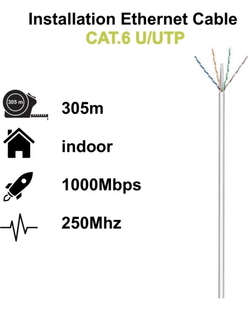 EWENT Bobina cable red Cat 6 U-UTP LSZH 305mt
