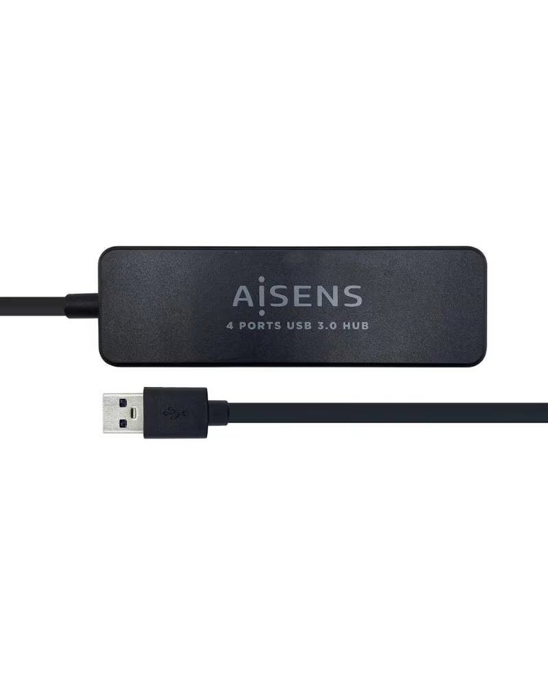 AISENS Hub USB 3 0 tipo A-M-4xtipo A-H negro 30cm