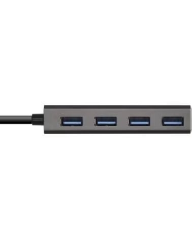 AISENS Hub USB 3 1 USB-C-M-4xTipo A-H gris 15cm