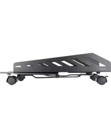 TOOQ Soporte para CPU de suelo con ruedas negro