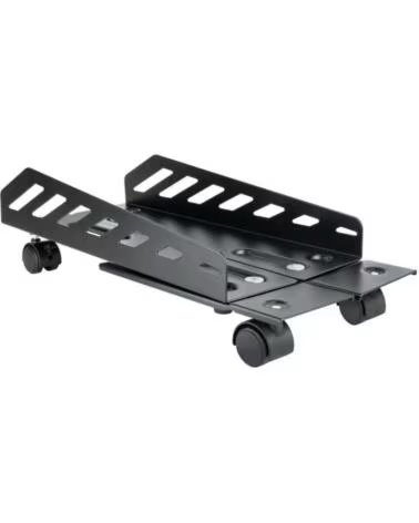 TOOQ Soporte para CPU de suelo con ruedas negro