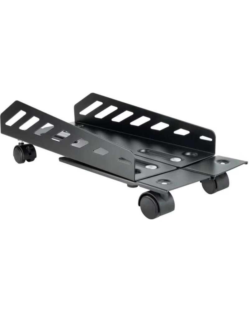 TOOQ Soporte para CPU de suelo con ruedas negro