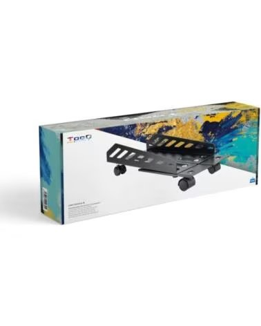 TOOQ Soporte para CPU de suelo con ruedas negro