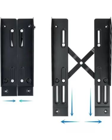 TOOQ Soporte para CPU de suelo con ruedas negro