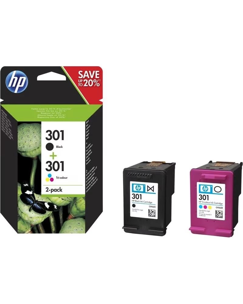 HP Multipack n9j72ae nº301 negro y tricolor