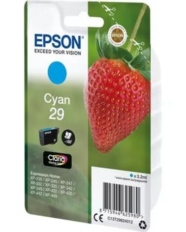EPSON Cartucho tinta 29 c13t29824012 cian xp235 - xp332 - xp3357xp4327xp435 - fresa