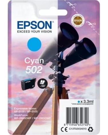 EPSON Cartucho tinta t02v240 502 cian ink