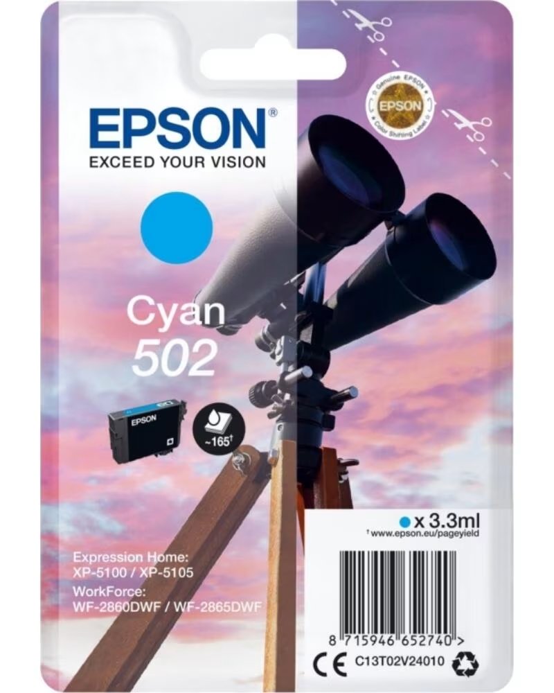 EPSON Cartucho tinta t02v240 502 cian ink