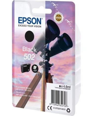 EPSON Cartucho tinta 502 c13t02v14010 negro ink
