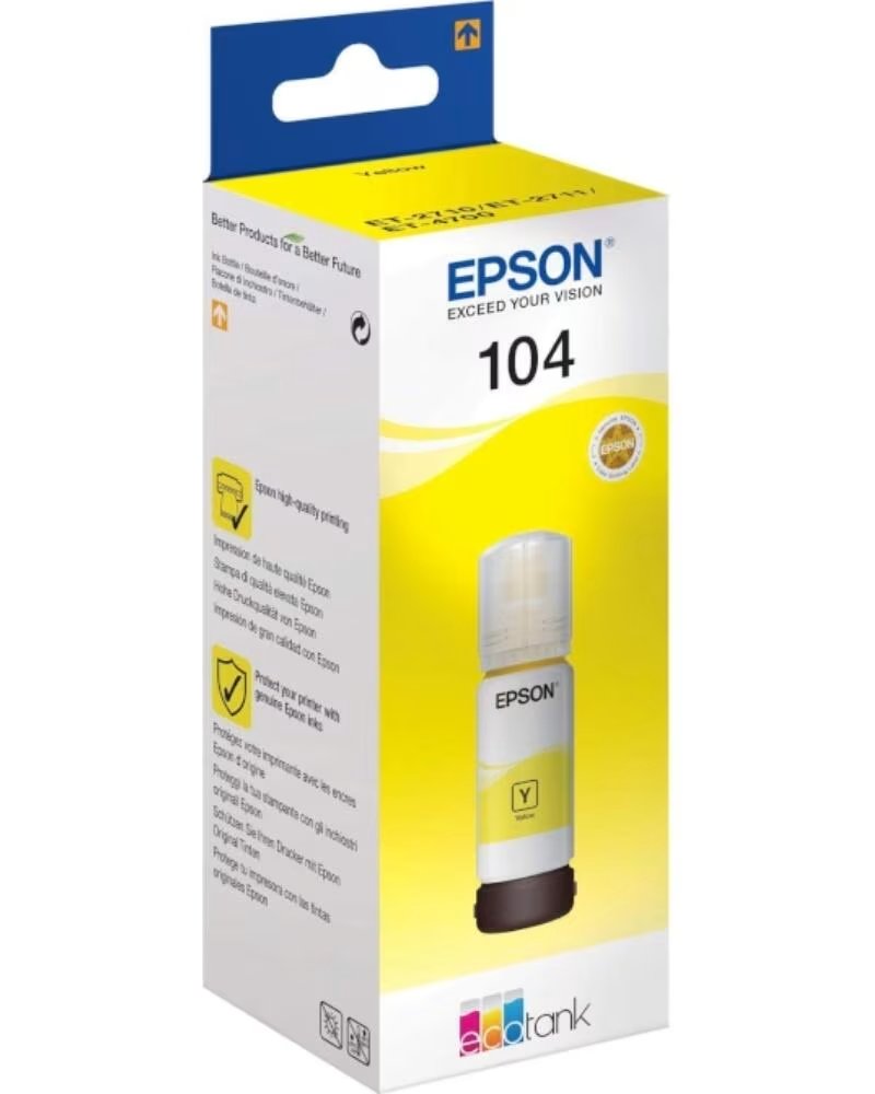 EPSON Cartucho ecotank 104 amarillo ink 65ml botella