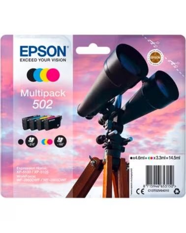 EPSON Multipack tinta 502 c13t02v64010 negro cian magenta amarillo ink