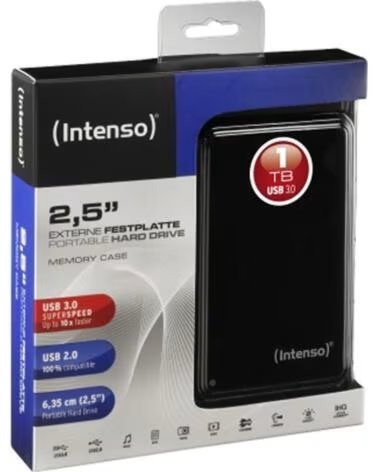 INTENSO Disco duro externo hdd 1tb 2 5 pulgadas usb 3 0 negro